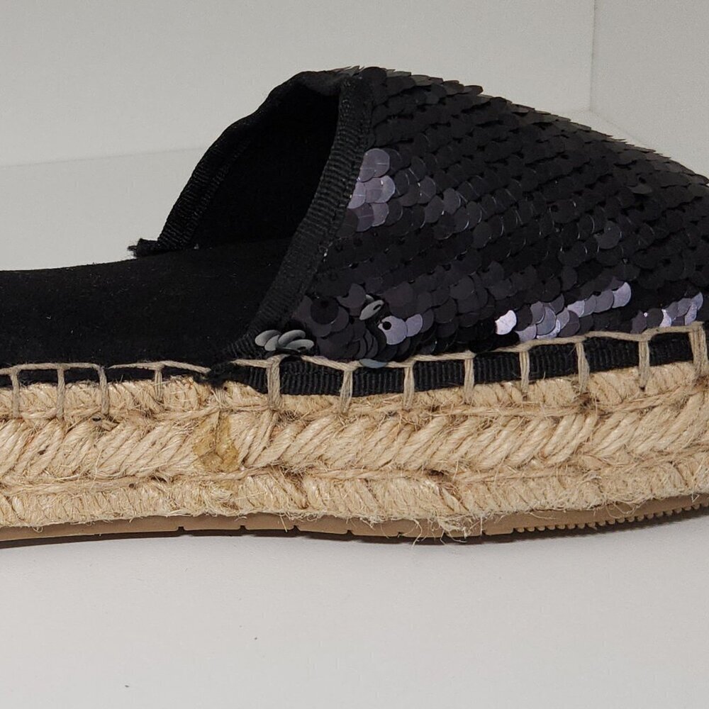 Nalho Sequin Wedge Espadrilles Black Women's Shoe Size 6 US - Picture 9 of 9